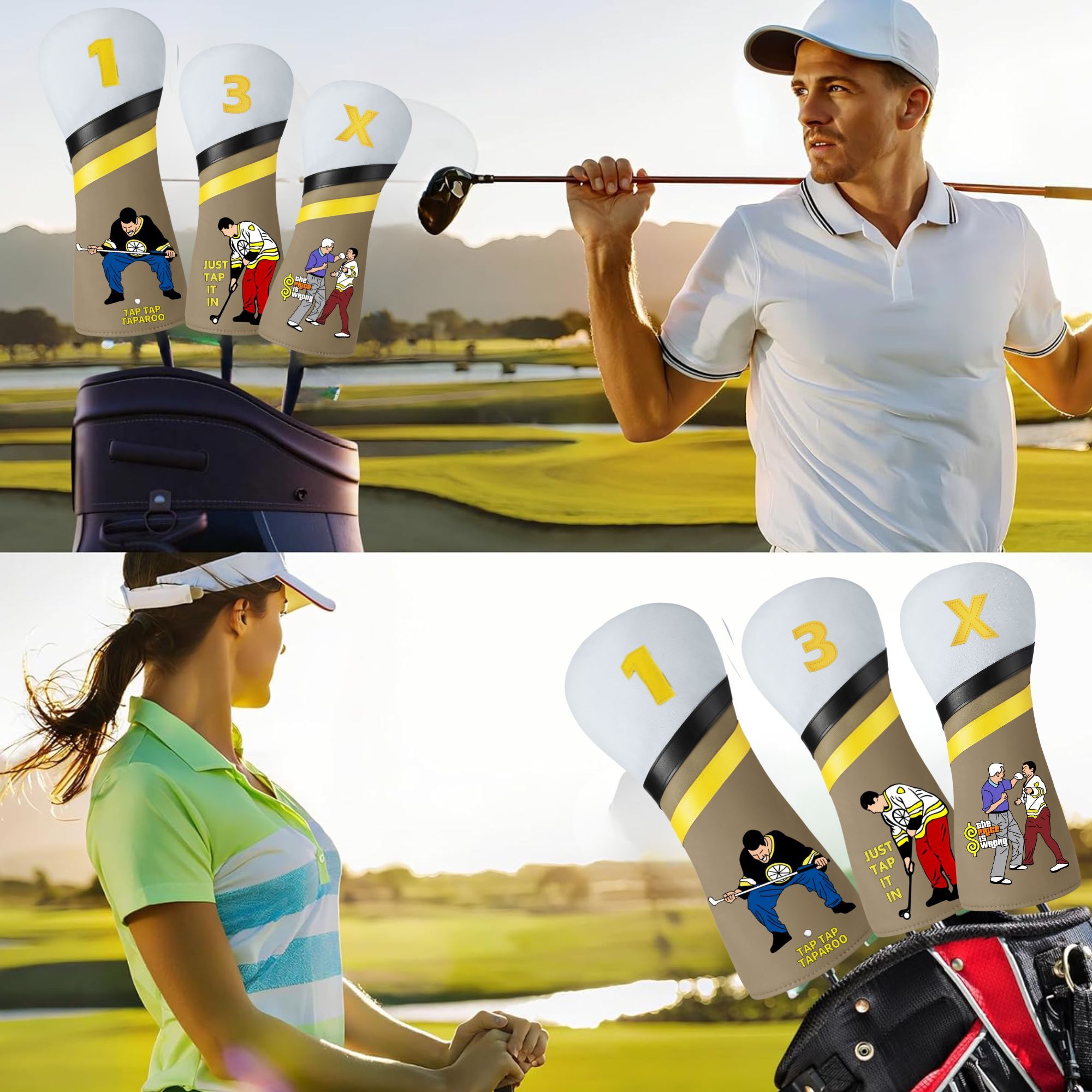 Sarung Tongkat Golf Lucu Happy - Golf Driver ulasan dan harga